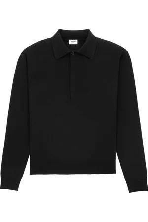 Saint Laurent V-neck Knitwear, male, , Size: M Wool Polo Shirt