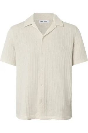 Samsøe Samsøe Short Sleeve Shirts, male, , Size: XL Textured Short-Sleeved Shirt