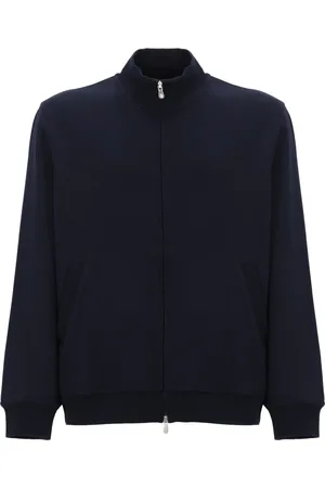 Brunello Cucinelli Zip-throughs, male, , Size: L Cotton Blend Sweatshirt High Neck