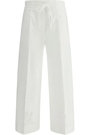 P.A.R.O.S.H. Wide Trousers, female, , Size: M Floral Wide Leg Embroidered Pants