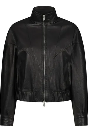 Dondup Leather Jackets, female, , Size: S Leather Bomber Jacket with Zip