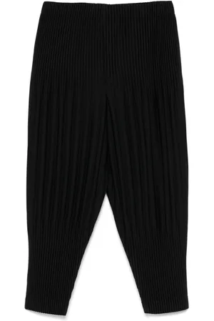 Issey Miyake Wide Trousers, male, , Size: L Pleated Trousers Elasticated Waistband
