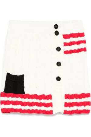 Msgm Short Shorts, female, , Size: M Skirt with Stripe Detailing