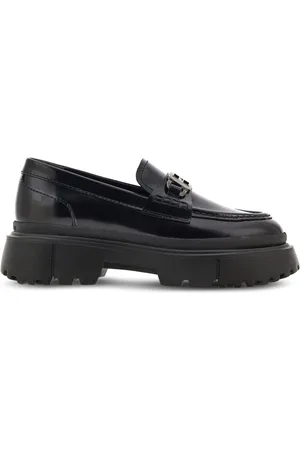 Hogan Loafers, female, , Size: 9 1/2 US Flat Moccasins with Metal Accessory
