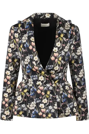GIUSEPPE DI MORABITO Blazers, female, , Size: XS Black Floral Flared Shirt