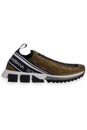 Dolce & Gabbana Sneakers, male, , Size: 7 US Rhinestone Slip-On Sneakers with Ridged Sole