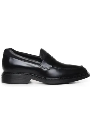Hogan Loafers, male, , Size: 6 US Leather Flat Shoes with Memory Foam