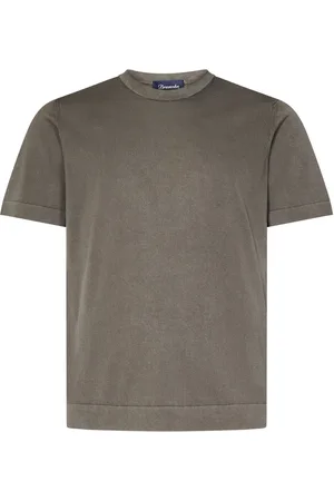DRUMOHR T-Shirts, male, , Size: 2XL Mud Color Cotton Knit T-shirts and Polos