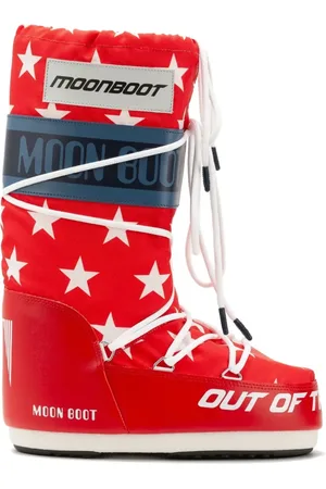 Moon Boot Winter Boots, male, , Size: 9 US Retrobiker Snow Boots /White Stars