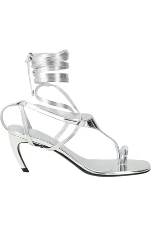 The Attico High Heel Sandals, female, , Size: 8 US Square Toe Flip-Flop Sandals with Sculptural Heel