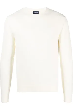 DRUMOHR Round-neck Knitwear, male, , Size: 2XL Crew Neck Sweater Ribbed Trim