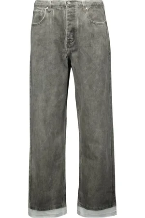 IRO Straight Jeans, male, , Size: W29 Grey Denim Jeans with White Hem