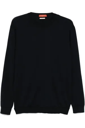 Daniele Fiesoli Round-neck Knitwear, male, , Size: M Navy Crew Neck Sweater