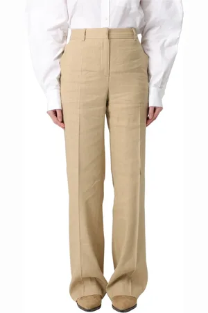 Alberta Ferretti Wide Trousers, female, , Size: M Stretch Linen-Viscose Trousers
