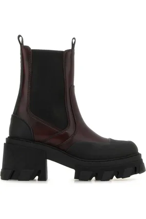 Ganni Chelsea Boots, female, , Size: 10 US Two-tone Leather Ankle Boots