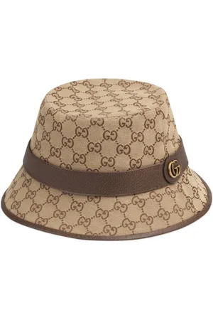 Gucci Hats, female, , Size: L Monogram Fedora Leather Hat