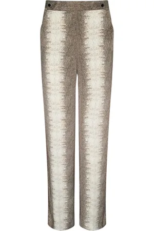 Twin-Set Slim-fit Trousers, female, , Size: 2XL Lizard Print Pants with Jewel Buttons