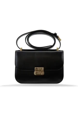 Miu Miu Cross Body Bags, female, , Size: ONE SIZE Leather Shoulder Bag Snap Closure