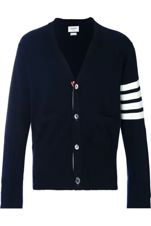 Thom Browne Cardigans, male, , Size: L 4-Bar Cardigan
