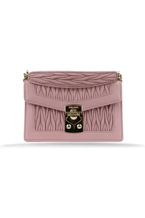 Miu Miu Shoulder Bags, female, , Size: ONE SIZE Leather Shoulder Bag with Snap Closure
