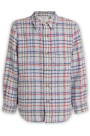 Thom Browne Casual Shirts, male, , Size: L Gingham Check Buttoned Overshirt