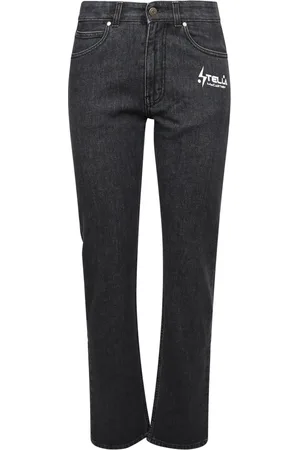 Stella McCartney Straight Jeans, female, , Size: XS Lace High-Rise Straight Leg Jeans
