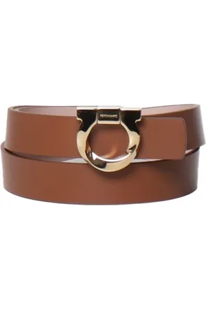 Salvatore Ferragamo Belts, female, , Size: 100 CM Leather Belt with Metal Buckle