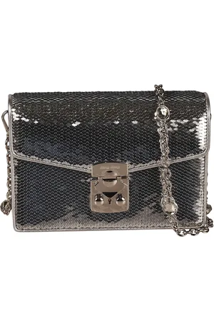 Miu Miu Handbags, female, , Size: ONE SIZE Metallic Flap Chain Shoulder Bag