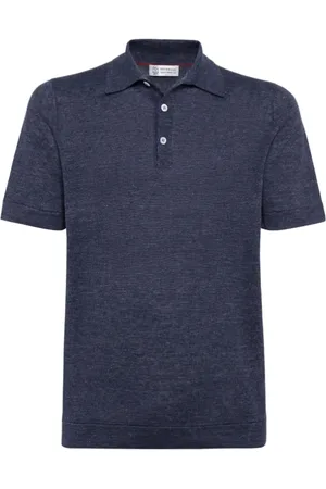 Brunello Cucinelli Polo Shirts, male, , Size: 2XL Ribbed-Collar Slub-Texture Polo Shirt