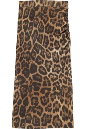 Stella McCartney Midi Skirts, female, , Size: XS Leopard Print Midi Skirt