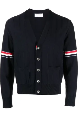 Thom Browne Cardigans, male, , Size: L RWB Wool Cardigan