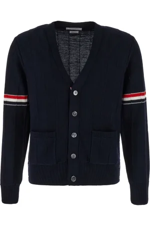 Thom Browne Cardigans, male, , Size: L V-Neck Armband Cardigan