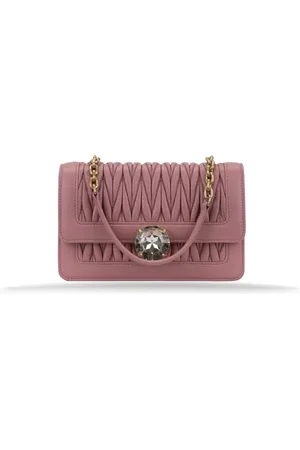 Miu Miu Handbags, female, , Size: ONE SIZE Leather Shoulder Bag with Envelope Pockets