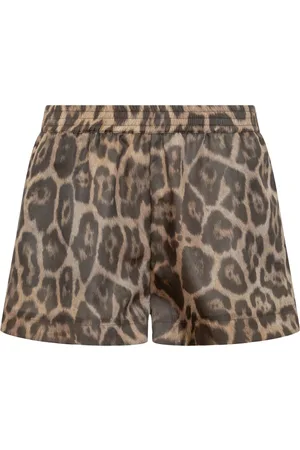 Stella McCartney Short Shorts, female, , Size: 2XS Leopard Print Drawstring Shorts