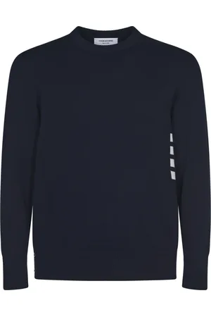 Thom Browne Round-neck Knitwear, male, , Size: XL Crew Neck Cotton Sweater