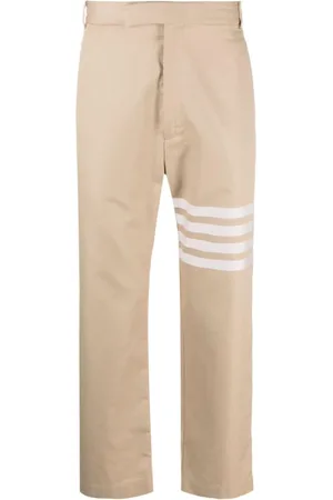 Thom Browne Straight Trousers, male, , Size: S Cotton 4-Bar Straight Leg Trouser