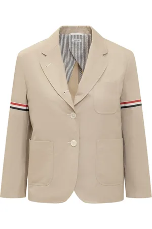 Thom Browne Blazers, female, , Size: XS Single Breasted Cropped Jacket