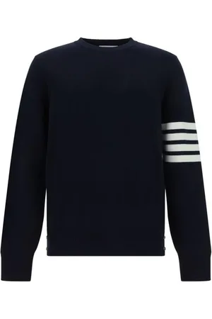 Thom Browne Round-neck Knitwear, male, , Size: XL Cotton Crepe Pullover