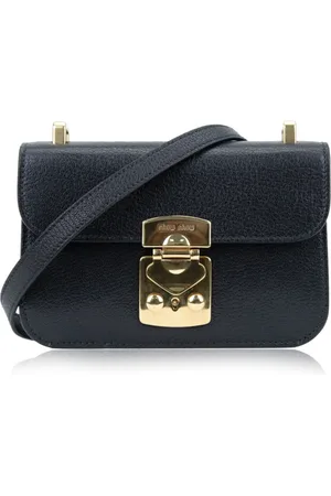 Miu Miu Cross Body Bags, female, , Size: ONE SIZE Leather Shoulder Bag with Snap Closure