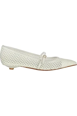 SERGIO LEVANTESI Pumps, female, , Size: 7 US Mesh Pointed Flats with Leather Details