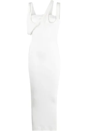 The Attico Maxi Dresses, female, , Size: S Ribbed Asymmetric Midi Dress