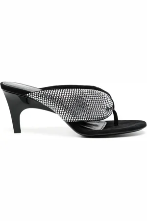 The Attico Heeled Mules, female, , Size: 6 US Rhinestone High Heel Sandals