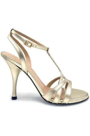 ROBERTO FESTA High Heel Sandals, female, , Size: 8 US Platinum Leather Sandal Made in Italy