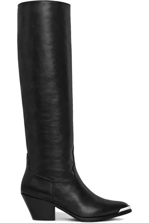 Céline Cowboy Boots, female, , Size: 6 US Western Leather Boots with Metal Hardware