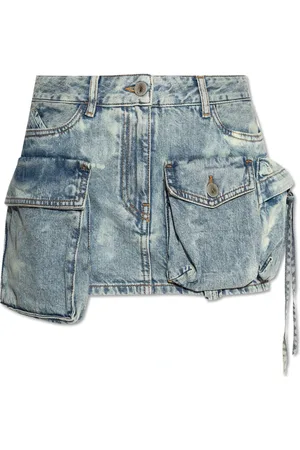 The Attico Denim Skirts, female, , Size: W27 Short Denim Cargo Skirt