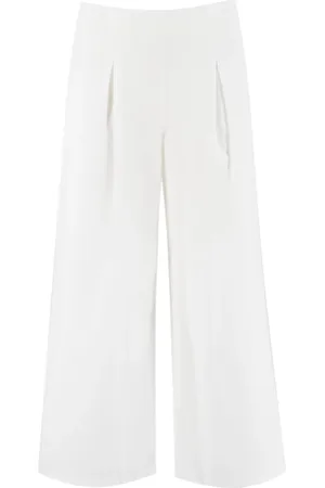 ERMANNO SCERVINO Wide Trousers, female, , Size: XS Wide-leg Cotton Trousers for Spring