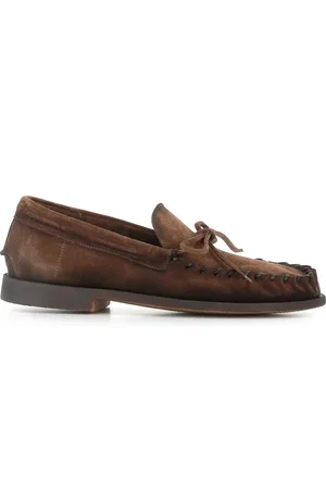 Alexander Hotto Loafers, male, , Size: 8 US Suede Loafer with Decorative Bow