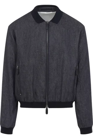 Giorgio Armani Bomber Jackets, male, , Size: M Linen Blend Jacket Stylish