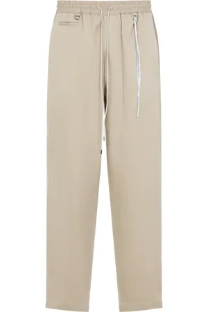 MASTERMIND Straight Trousers, male, , Size: M Neutral Cotton Blend Trousers