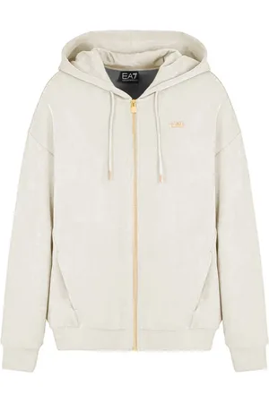 EA7 Zip-throughs, female, , Size: S Core Lady Hoodie Cream Sweater